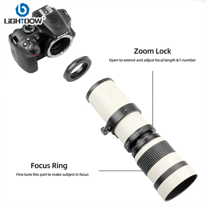 Lightdow 420-800mm f/8.3-16 Manual Telephoto Zoom Lens for RF EF F Z A E Mount Camera