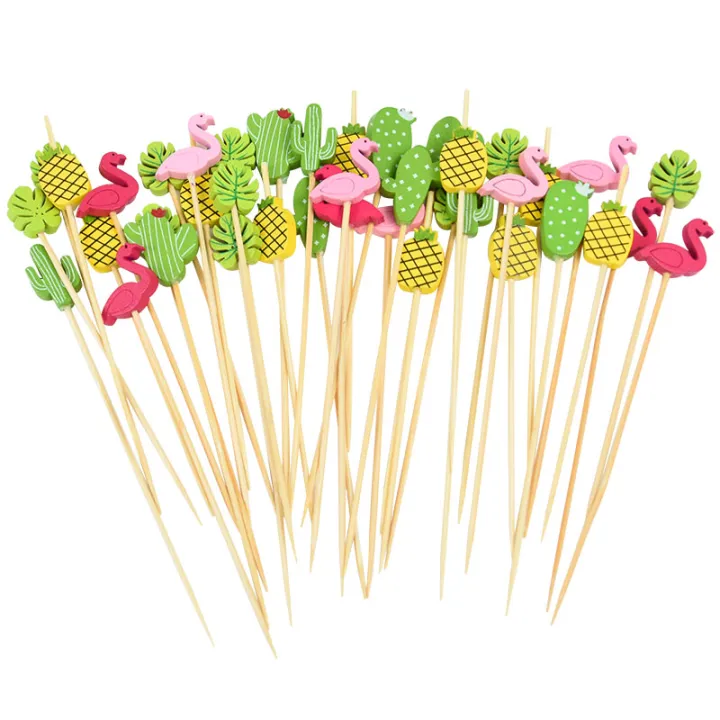 100pcs%20Hawaii%20Flamingo%20Pineapple%20Disposable%20Bamboo%20Food%20Pick%20Dessert%20Fruit%20Forks%20for%20Tropical%20Beach%20Birthday%20Wedding%20Party%20Decor%20-%20Image%206