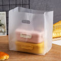 50pcs Transparent Plastic Gift Bags with Handles - Ideal for Salads, Cakes, Pizza, Bread, Desserts, Cookies, and Candy.