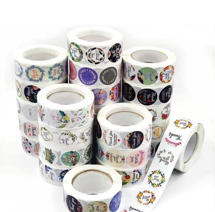 500 pieces 1 Inch Thank You for Your Order Stickers Decorative Thank You Label Sticker Stationery, Business Packaged, Gift Wrapped, Handmade and Food Sticker