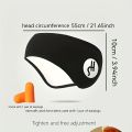 Adjustable Sleep Mask with Ear Covers - Soft Black Noise Cancelling Eye & Ear for Travel, Snoring, Lightweight for home & Airpla. 