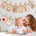 Baby First Birthday Banner, kraft paper Growth Record 1-12 Month Photo Props Baby Boy Girl Party Decoration Supplies.
