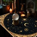 Medieval Celestial Tarot Altar Cloth Multiple Sizes HD Sublimation Print Moon Star Sacred Geometry 100 Polyester Machine Wash. 
