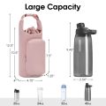 Portable Water Bottle Bag with Adjustable Shoulder Strap Vacuum Cup Cover Heat Insulation Protective Cover for Hiking Camping.