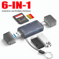 CF Card Reader 3-in-1 SD Memory Card MicroSD SLR Camera TypeC Dual-Purpose OTG 6in1 U disk Hard Disk Transmission And Expansion. 