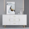 47.2" White Buffet Sideboard Cabinet Modern Console Table for Living Room Dinging Room -3 Drawer Side Board- By Dream Decor. 