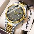 Poedagar 896 Top Original Men's Watches Stainless Steel Waterproof Luminous Man Watch Date Week Classic Trendy Quartz Men Wristwatch. 