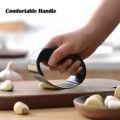 Garlic Press Rocker Garlic Peeler Set Stainless Steel Garlic Crusher Squeezer. 