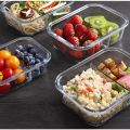 Glass Lunch Box Sealed Fresh-Keeping Box with Lid Portable Student Picnic Box Microwave-Heated Special Food Container Bento Box. 
