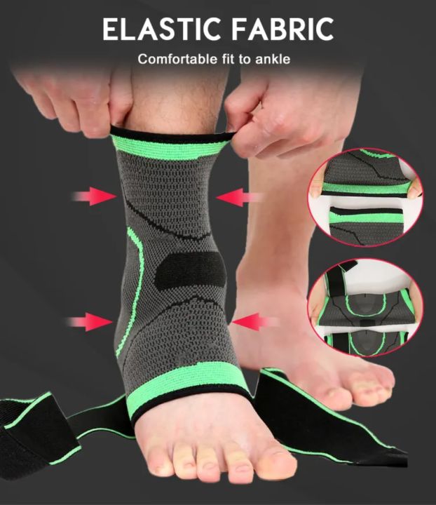 Adjustable%20Compression%20Ankle%20Support%20Brace%20-%20Elastic%20Nylon%20Knitted%20Sleeve%20with%20Straps%20for%20Gym,%20Running,%20Soccer%20&%20Basketball%20-%20Pain%20Relief%20Sports%20Guard%20Bandage%20-%20Image%205