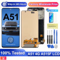 AMOLED For Samsung Galaxy A51 A515 A515F LCD Display Touch Screen Digitizer Assembly A51 LCD Replacement with Frame, Fingerprint. 