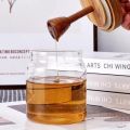 Honey Jar High Borosilicate Glass Sealed Tank Mixing Rod with Wooden Cover Transparent Honey Bottle Kitchen Storage Containers. 