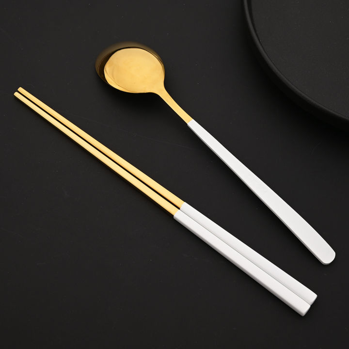304%20Stainless%20Steel%20Cutlery%20Set%20Sushi%20Sticks%20Dinner%20Spoons%20Set%2010Pcs%20Dinnerware%20Korean%20Chopsticks%20Dessert%20Spoon%20Flatware%20Set%20-%20Image%205