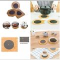6 Pcs Tea Mat Different Shapes Heat Resistance insulated Bamboo Placement Heat pad heat mat bowls kettles coasters  Wooden Tea mat. 