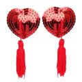 1 Pair  Heart Shape Bra Nipple Cover Pasties Stickers Women Lingerie Sequin Tassel Breast Bra Nipple Cover Self Adhesive. 
