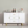 47.2" White Buffet Sideboard Cabinet Modern Console Table for Living Room Dinging Room -3 Drawer Side Board- By Dream Decor. 