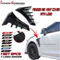 Car Styling Decorative Black Silver Side Vents Air Flow Cover Trim Universal Side Décor(glossy black). 