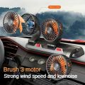 Car Fan 360° Adjustable 3 Head Air Fan Automotive Electric Fan USB/12V/24V Fan 2 Speeds Car Silent Fan For Home Desk Office&Car.