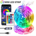 1-30M 5V USB Bluetooth LED Strip Light SMD 5050 5V RGB Flexible LED Strip Bluetooth APP Control Color Change For TV background. 