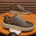 Leather Trend Men Casual Shoes Platform Soft Sneakers Outdoor Breathable Sport Shoes Lightweight Skid Running Shoes Tennis Shoes. 