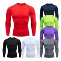Men Compression Running T-shirt Fitness Tight Long Sleeve Sport Shirts Training Jogging Tops Gym Sportswear Dry Fit Rashgard.