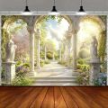 1 piece of "Romantic classic arch background fabric, creating a European garden oasis, party banner, multiple sizes.. 
