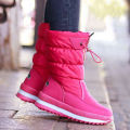 Winter thick women's snow boots Warm Plush Mid-calf Boots Non slip Waterproof Platform Snow Boot Casual Female White shoes.