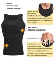Mens Slimming Body Shaper Shapewear Abdomen Compression Shirt to Hide Gynecomastia Moobs Workout Tank Tops Undershirts. 