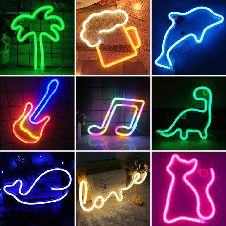 LED Neon Sign Lights Party Wall Art Decor Room Bar Beer USB/Battery ...
