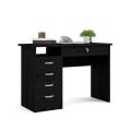 ROGER – Black Work Table with five Drawers. 