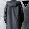 EVA  Long Windproof and Waterproof One Piece Raincoat with Black Hooded Outdoor Cycling and Hiking Thickened Raincoat. 