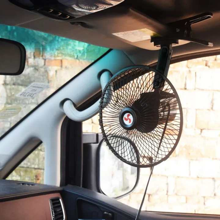 EAFC%208%20Inch%2012V/24V%20Summer%20Car%20Fan%20Portable%20Vehicle%20Auto%20Cooling%20Oscillating%20Fan%20Ceiling%20Travel%20Adjustable%20Clip%20On%20Fan%20AirCooler%20-%20Image%202