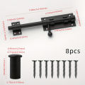 Sliding Bolt Latch Hardware：Cylindrical Bolt Latch，Heavy Solid 304 Stainless Steel，Black Surface，Applicable  Outdoor Latches. 