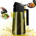 470ML/16oz Light-Blocking Dark Oil Sprayer for Cooking 2 in 1 Olive Oil Dispenser Bottle for Kitchen Dark Green Glass Oil Bottle. 
