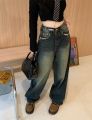 Women's Harajuku Style Loose Wide Leg Jeans Autumn Winter Street Fashion Retro Straight Loose Denim Trousers ﻿. 