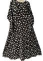 Printed round neck half zipper Abaya, Georgette Fabric, Umbrella Style, 54, length. 