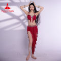Belly Dance Performance Costume Set for Women Senior Bra+2 Sleeves+long Skirt 3pcs Custom Oriental Belly Dancing Wear Outfit.