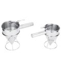 600/1200ML Oil Bucket with Holder Stainless Steel Funnel Dispenser Cupcake Pancake Batter Octopus Ball Kitchen Baking Tool.