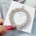 3pcs Full Beads Hair Tie Crystal Hair Ties Elastic Hair Scrunchies Faux Pearl Hair Ropes Ponytail Holders Hair Accessories For W. 