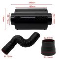 1 set 76mm 3 inch Universal Car Cold Air Filter Carbon Fibre Feed Enclosed Intake Induction Pipe Hose Kit. 
