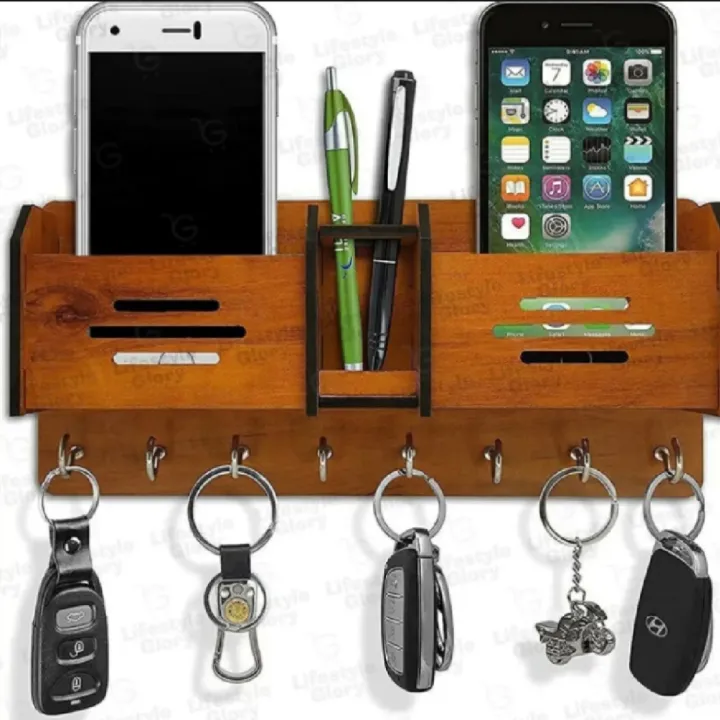 Wooden%20wall%20keychain%20and%20mobile%20phone%20holder%20wood%20wall%20keychain%20wood%20mobile%20charging%20stand%20keyholder%20-%20Image%203