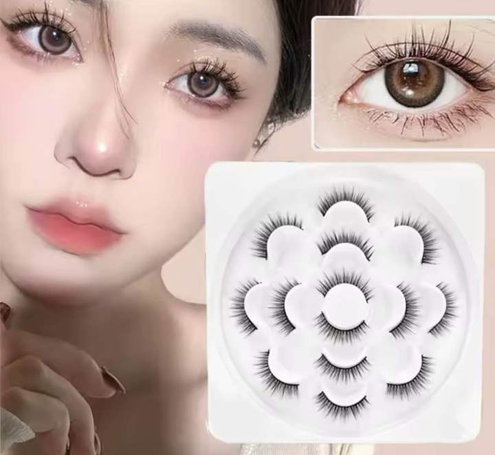 7 Pairs Eyes Lashes Clear Natural Band Lashes False Eyelashes Extension