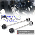 For YAMAHA YZF-R3 YZFR3 YZF R3 MT 03 MT-03 MT03 2015-2026 Motorcycle Front & Rear Axle Fork Crash Sliders Wheel Protector. 
