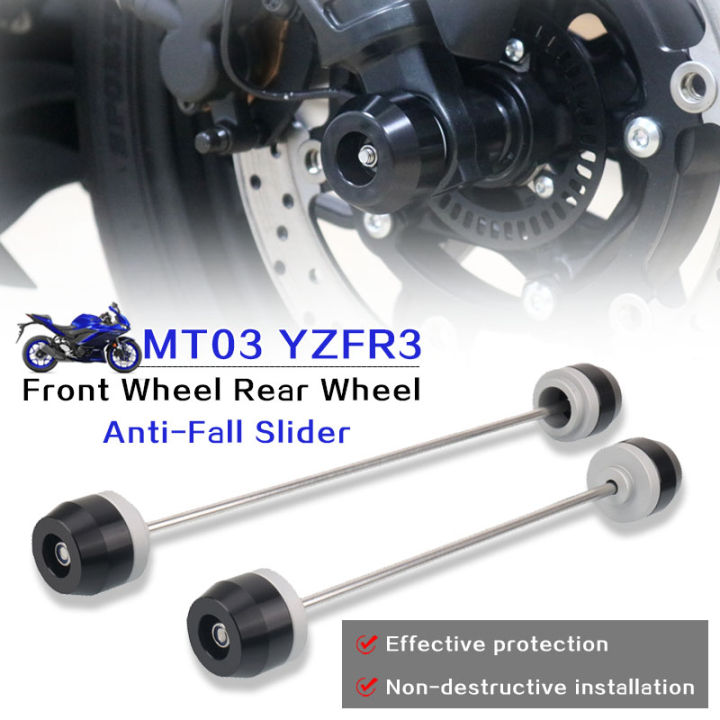 For YAMAHA YZF-R3 YZFR3 YZF R3 MT 03 MT-03 MT03 2015-2026 Motorcycle Front & Rear Axle Fork Crash Sliders Wheel Protector