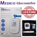 Medico Glucometer, free 10 strips Life time warranty, Medico blood sugar machine, Medico sugar test machine. 