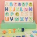 Wooden 3D Alphabet Puzzle Board - Capital ABC Letters. 
