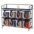 Wooden Spice Rack with 8 Crystal Plastic Jars for Kitchen Storage - masala boxes for kitchen  HS Emporium. 