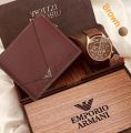 EMPORIO ARMANI. WATCH WALLET SET. HIGH QUALITY EMPORIO ARMANI WATCH MOST DEMANDING GIFT SET. Man s gift set. Gift pack for Man Daraz.pk