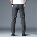 Classic Soft Grinding cotton Pants Men Business Casual Pants 2023 Autumn New Straight Slim Fashion Gray Black Brand Trousers. 