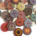 15-25mm 50pcs Retro Wooden Buttons 2 Holes for Handwork Sewing Scrapbook Clothing Button DIY Crafts Accessories Card Decor.